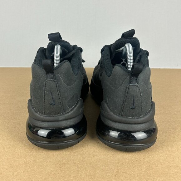 Nike Air Max 270 React Triple Black Athletic Shoes Youth 5Y Womens 6.5 Low Top - Picture 4 of 9